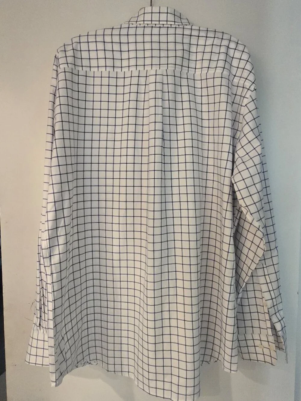 Peter Millar Nanoluxe Easycare Dress Shirt Mens XL White Navy Windowpane Check - Picture 3 of 8